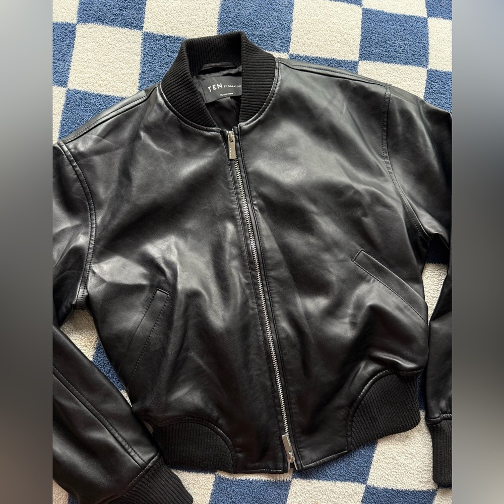 Aritzia leather bomber jacket